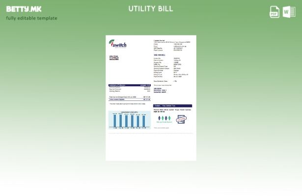 модерен стил Singapore I Switch шаблон за сметки за електрична енергија